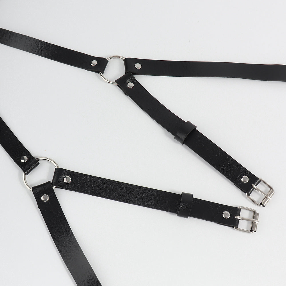 Arnés de cadera Sable — correas de PU negro