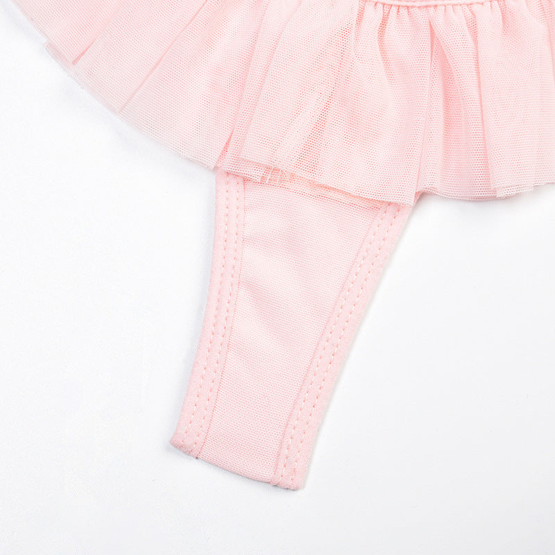 Conjunto Rocío — malla rosa con liguero