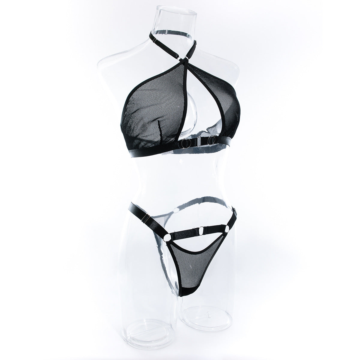 Conjunto Índigo — halter negro minimalista