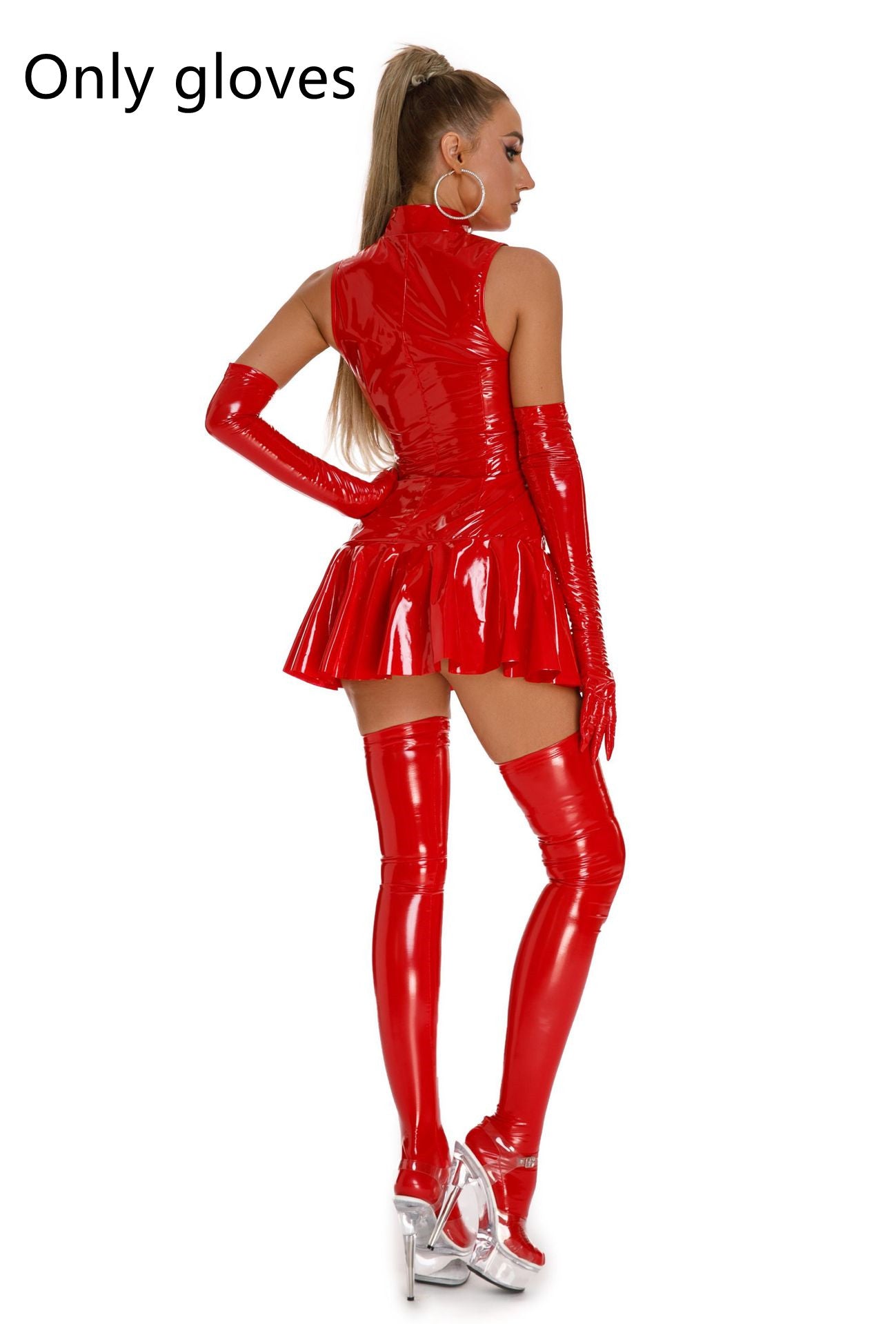 Vestido Ónix — efecto espejo en PU